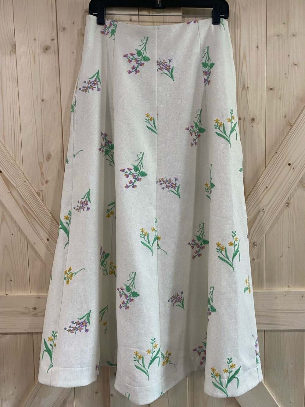 Anne Fernandes Premium Collection Floral Embroidered Midi Skirt Size L - Picture 2 of 9